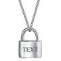 Personalized Couples Functional Love Lock Pendant Charm 925 Sterling Silver Engravable Necklace For Women Chain 16 Inch