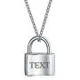 Personalized Couples Functional Love Lock Pendant Charm 925 Sterling Silver Engravable Necklace For Women Chain 16 Inch