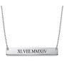 MyNameNecklace Roman Numeral Bar Necklace- Personalized Name Necklace Date Numbers Sterling Silver and Gold Plating