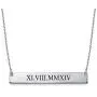 MyNameNecklace Roman Numeral Bar Necklace- Personalized Name Necklace Date Numbers Sterling Silver and Gold Plating