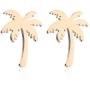 MIXIA Stainless Steel Hawaii Tropical Plant Pendant Necklace for Women Coconut Palm Tree Stud Earrings Beach Set Jewelry