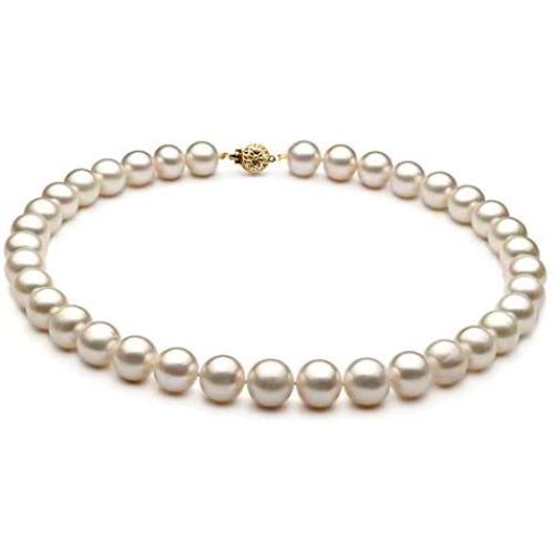 White 10-11mm AA Quality Freshwater Cultured Pearl Necklace for Women
