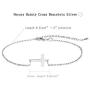 NECOCY 14K Gold/Silver Plated Dainty Sideways Cross Bracelets Tiny Handmade Cross Pendant Adjustable Link Chain Bracelets for Women