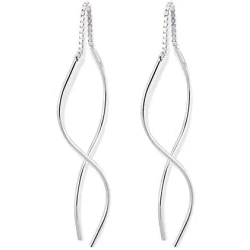 LGSY Twisted Threader Earrings for Women Sterling Silver, Wire Lightweight Earrings for Jewelry Gift