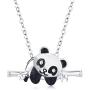 JUSTKIDSTOY Panda Necklace Gifts for Mothers Day 925 Sterling Silver Cute Animal Heart Pendant - I Love You Forever Jewelry for Women Daughter Panda Lover