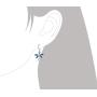 Sterling Silver Synthetic Blue Opal Dragonfly Dangle Earrings