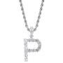 GUCY Tennis Letter Chain Initial Pendant Necklace Silver Personalized Name Chain Necklace for Women Men
