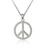 Eiffy Stainless Steel Round Anti-War Peace Sign Symbol Pendant Necklace Earrings Bracelet for Women Men Jewelry