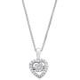 Dancing Diamond Petite Heart Pendant Necklace in 925 Sterling Silver by Parade of Jewels (1/7 ct.tw.), 18''