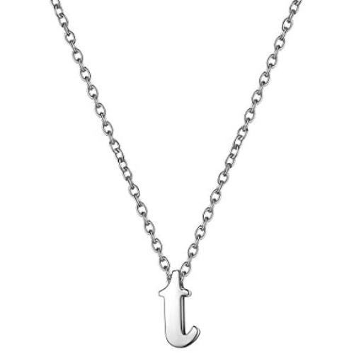 Hipunk Tiny 26 Letter Initial Necklace Women 316L Stainless Steel Small Alphabet A to Z Name Pendant 18k Gold/Black Gun Plated Minimalist Jewelry SP0069