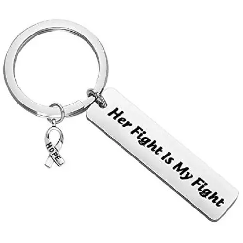 ENSIANTH Cancer Awareness Keychain Her Fight is My Fight Keychain Cancer Survivor Gift Cancer Fighter Gift ENSIANTH Cancer Awareness Keychain Her Fight is My Fight Keychain Cancer Survivor Gift Cancer Fighter Gift