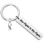 ENSIANTH Cancer Awareness Keychain Her Fight is My Fight Keychain Cancer Survivor Gift Cancer Fighter Gift