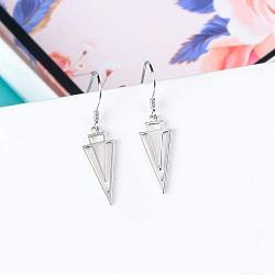 JZCOLOR S925 Sterling Silver Triangle Drop Earrings for Women Abstract Diamond-Shaped Necklace Rhombus Shaped Dangle Earrings Minimalist Geometric Jewelry Gift for Teens Girls