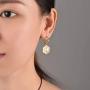 Women Girls Initial Earrings Sterling Silver Post 18K Gold Plated Open Huggie Hoop Earrings with Vintage Hexagon Embossed A-Z 26 Letters Drop Tiny Earrings, Name Style Jewelry,Christmas Gift for Lover