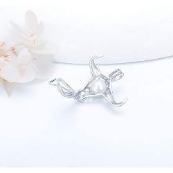LGSY Bull Cage Pendants for Pearl Jewelry Making Sterling Silver, Design Pearl Cage Pendants for Adorable Gift