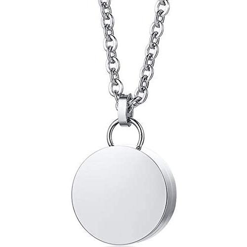 Jude Jewelers Stainless Steel Round Charm Memorial Loved Ash Keeping Urn Pendant Necklace