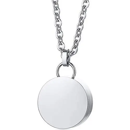 Jude Jewelers Stainless Steel Round Charm Memorial Loved Ash Keeping Urn Pendant Necklace Jude Jewelers Stainless Steel Round Charm Memorial Loved Ash Keeping Urn Pendant Necklace