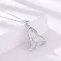 Irish Necklace Celtic Trinity Knot 925 Sterling Silver Opal Good Luck Love Heart Pendant Necklace Triangle for Women Birthday Gifts