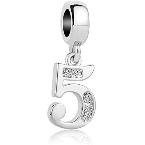 CharmSStory Lucky Number Charms Dangle Beads for Bracelets
