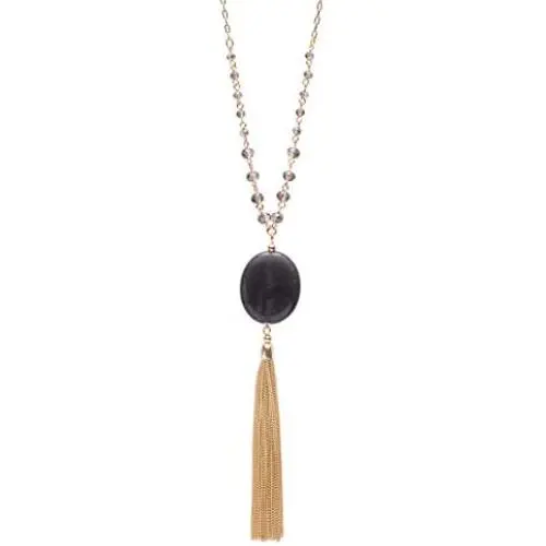 Long Tassel Pendant Necklace for Women Girls, Long Tassel Necklace,Genuine Quartz Stone Pendant Necklace,Ajustable from 32 to 34 Inch Long Tassel Pendant Necklace for Women Girls, Long Tassel Necklace,Genuine Quartz Stone Pendant Necklace,Ajustable from 32 to 34 Inch