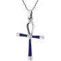 AeraVida Ankh Hieroglyph Eternal Life Simulated Blue Lapis-Lazuli .925 Sterling Silver Pendant Necklace
