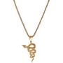 AsAlways Gold-plated Stainless Steel Gothic Jewelry Mens Stainless Steel Animal Snake Pendant Chain Necklace 22 + 2 Inch Chain