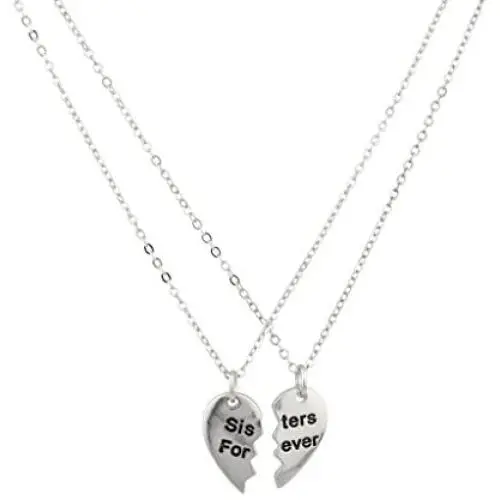 LUX ACCESSORIES Sisters Forever Broken Heart Big Sis Lil Sis BFF Best Friends Necklace Set (2pc) LUX ACCESSORIES Sisters Forever Broken Heart Big Sis Lil Sis BFF Best Friends Necklace Set (2pc)