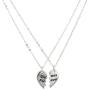 LUX ACCESSORIES Sisters Forever Broken Heart Big Sis Lil Sis BFF Best Friends Necklace Set (2pc)