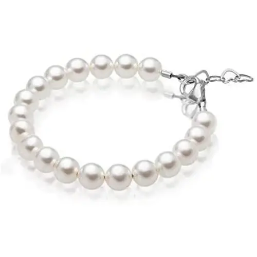 Baby Crystals Delicate Sterling Silver Bracelets for Girls with White Swarovski Simulated Pearls, Elegant Girls Jewelry, Pearl Bracelet for Birthday Gifts Flower Girls