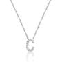 PAVOI 14K White Gold Plated Cubic Zirconia Initial Necklace | Letter Necklaces for Women