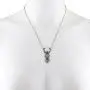 LUX ACCESSORIES Burnished Faux White Opal Moon Phase Wiccan Pendant Necklace