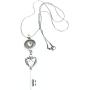 Key Pendant Snap Charm Necklace Stainless Steel 24 Inch