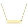 Finrezio Gold Plated Stainless Steel Initial Heart Bar Necklace Alphabet Pendant Necklace for Women Girlfriend Mother, 16''+2''
