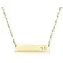 Finrezio Gold Plated Stainless Steel Initial Heart Bar Necklace Alphabet Pendant Necklace for Women Girlfriend Mother, 16''+2''