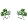 Four Leaf Clover Necklace - Green St.Patricks Day Shamrock Jewelry - Good Luck - Green Clover Necklace, Earrings, Bracelet, Brooch - Crystals and Rhinestones - Mall of Style