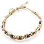 BlueRica Hemp Anklet Bracelet with Tiger and Black Coconut Wood Beads