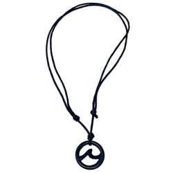 Charming Shark Jewelry - Unisex Wood Carved Hawaiian Wave Adjustable Necklace - Black Linen Cord Polynesian Style Necklaces - Ideal Gift Perfect for Men Women