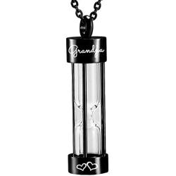 misyou Cremation Jewelry for Ashes - Memorial Keepsake for Hourglass Ashes Urn Pendants Cremation Necklace for Ashes for Dad Mom Grandpa