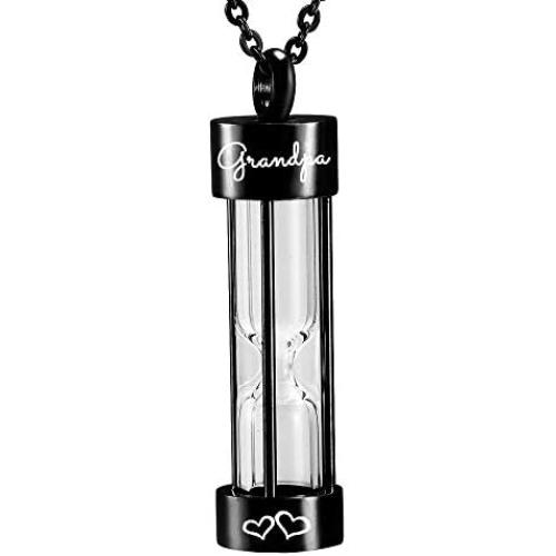 misyou Cremation Jewelry for Ashes - Memorial Keepsake for Hourglass Ashes Urn Pendants Cremation Necklace for Ashes for Dad Mom Grandpa