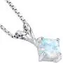 14 Karat White Gold Cushion Cut Created Opal Pendant 14 Karat White Gold Cushion Cut Created Opal Pendant