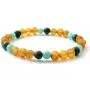 TipTopEco Amber Stretch Bracelet with Semi Precious Stones - for Adults (Men and Women) - 7 Inches Long - Raw Cognac Beads TipTopEco Amber Stretch Bracelet with Semi Precious Stones - for Adults (Men and Women) - 7 Inches Long - Raw Cognac Beads