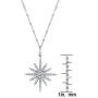 SERAFINA ❤️ Womens White Sapphire Starburst Earrings Pendant Necklace Ring Set in 925 Sterling Silver with Lobster Clasp and 18'' Chain for Her