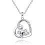 925 Sterling Silver Koala Bear Heart Pendant Necklace Australia Animal Jewelry for Women Girls