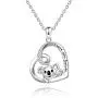 925 Sterling Silver Koala Bear Heart Pendant Necklace Australia Animal Jewelry for Women Girls
