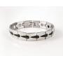 Elegant Satori Magnetic Therapy Bracelet, Jewelry for Arthritic Pain Relief & Improved Joint Motion for Men with Link Adjusting Tool - Unique Mens Gift (Silver Black)