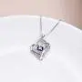 AOBOCO Sterling Silver I Love You Heart Necklace, Romantic Valentines Day Love Jewelry Gifts for Her