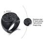 XUANPAI Stainless Steel Mens Punk Trident Neptune Pendant Necklace Statement Ring Gifts for Him Hip Hop Jewelry Set