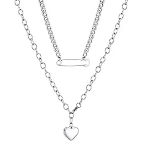 HXQ 2Pcs Cross Stainless Steel Pendant Necklace Long Chain Punk Multilayer Choker Necklace for Women Man Girls HXQ 2Pcs Cross Stainless Steel Pendant Necklace Long Chain Punk Multilayer Choker Necklace for Women Man Girls