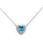 Fine Sterling Silver Diamond Personalized Birthstone CZ Heart-Shaped Necklace