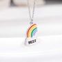 2 Pcs Rainbow Cloud Pendant Necklaces BFF Friendship Jewelry Gifts for Girls